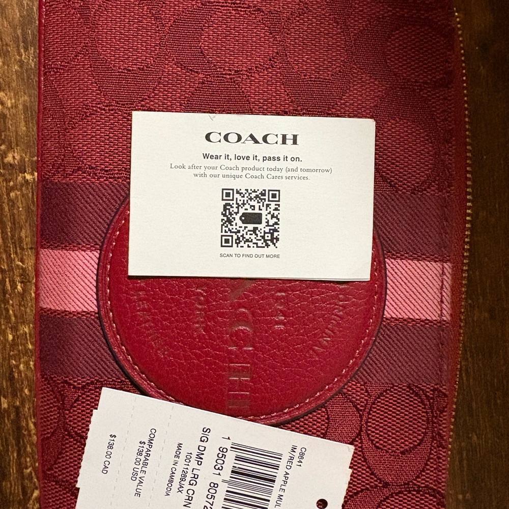 Coach Signature Red and Pink Clutch - Picture 3 of 3